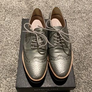 Kenneth Cole New York Silver Platform Wing Tip Sneaker - Roberta